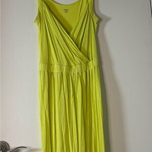 Target Lime Green Sleeveless Wrap-Front Maxi Dress